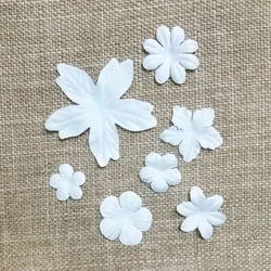 Abito da sposa fiore 3D bianco, materiali copricapo in raso pirografico, fiocco di neve, decorazione natalizia, fatto a mano, fai da te, 40 pezzi