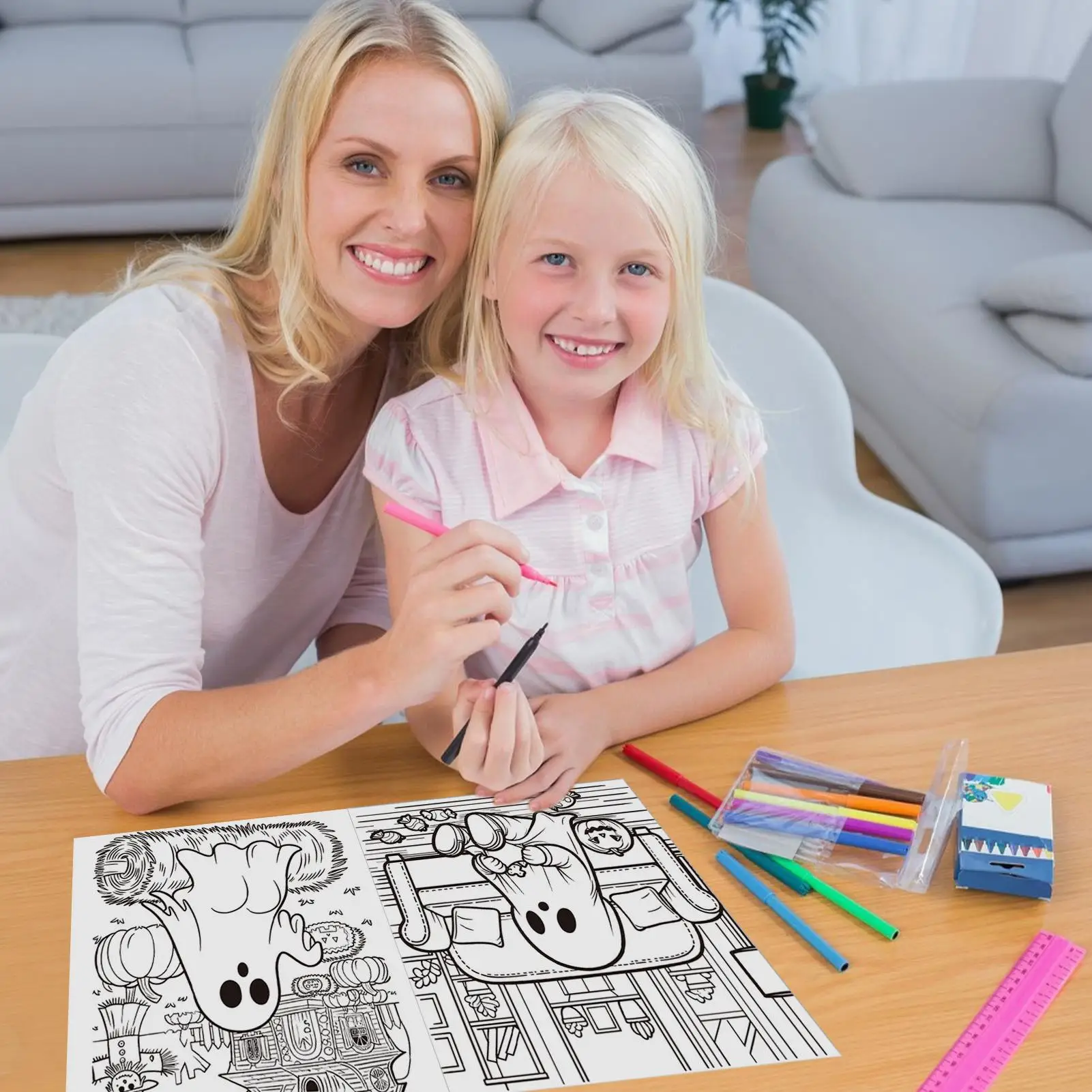 

Halloween Coloring Book Cute Halloween Coloring Book 40 Sheets Painting Paper Cartoon Doodle Art for Drawing Journal Adults Kids