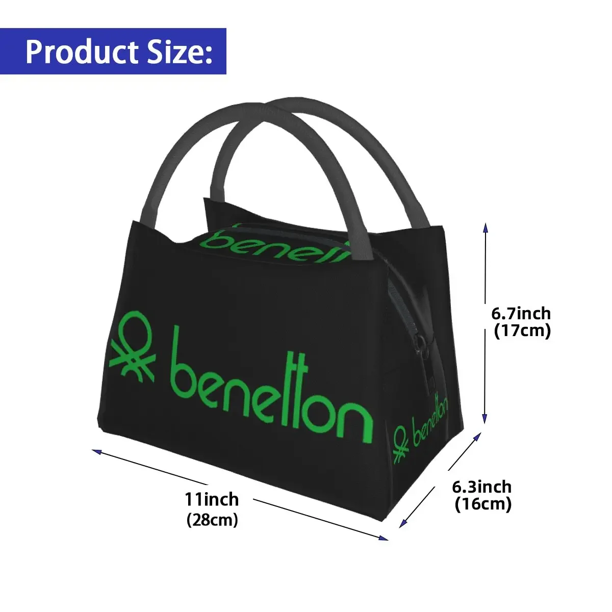 United Colors Of Benetton Lunch Bags Insulated Bento Box Portable Lunch Tote Picnic Bags Cooler Thermal Bag for Woman School