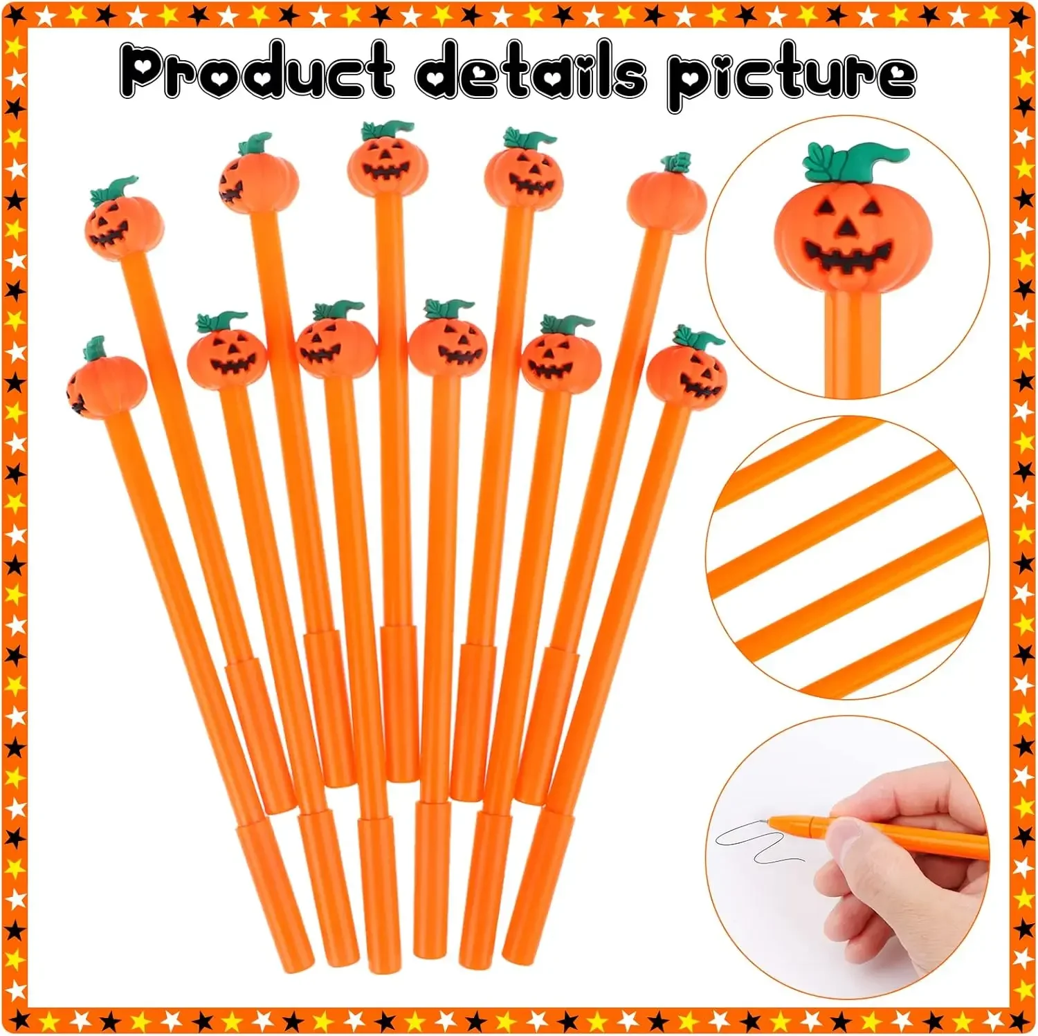 Imagem -03 - Halloween Abóbora Caneta de Tinta Gel 05 mm Laranja Bonito Abóbora Ferramentas de Escrita 24 Pcs