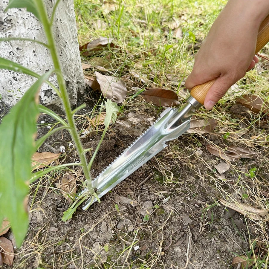 

Садовый совок из нержавеющей стали с деревянной ручкой для прополки, рыхления почвы и пересадки растений