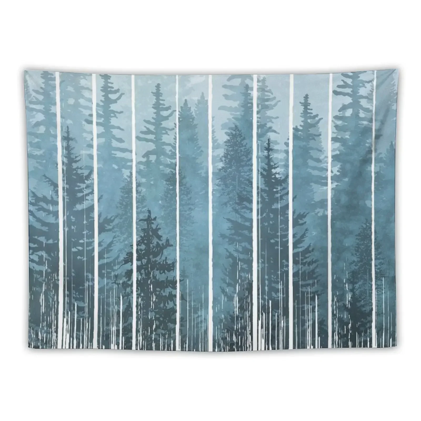 Grunge Dripping Turquoise Misty Forest Tapestry Home Decor Accessories Decoration Home Things To Decorate The Room Tapestry