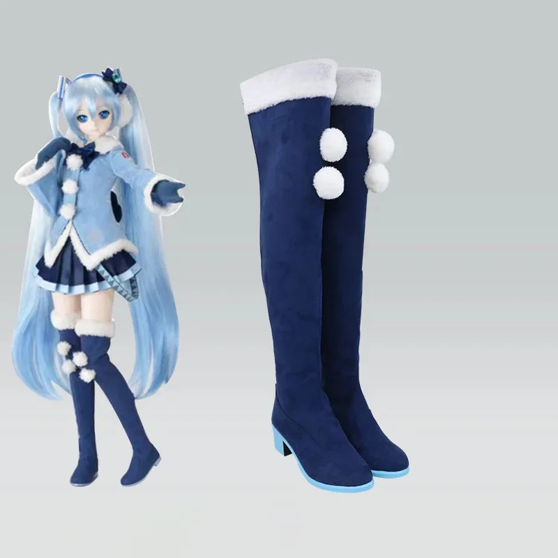 

Snow Miku 20012 Cosplay Shoes Boots For Women Please Note Shoe Height And Leg Circumference When Placing Order eo]5