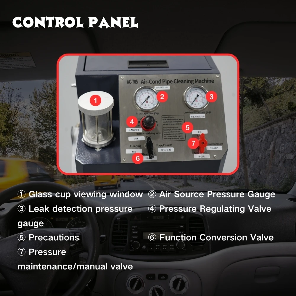 Advanced 12V Plastic Metal Car Air Conditioning Duct Cleaning Machine 10KG Pressure 8L Tank Fleet Vehicle Carbon