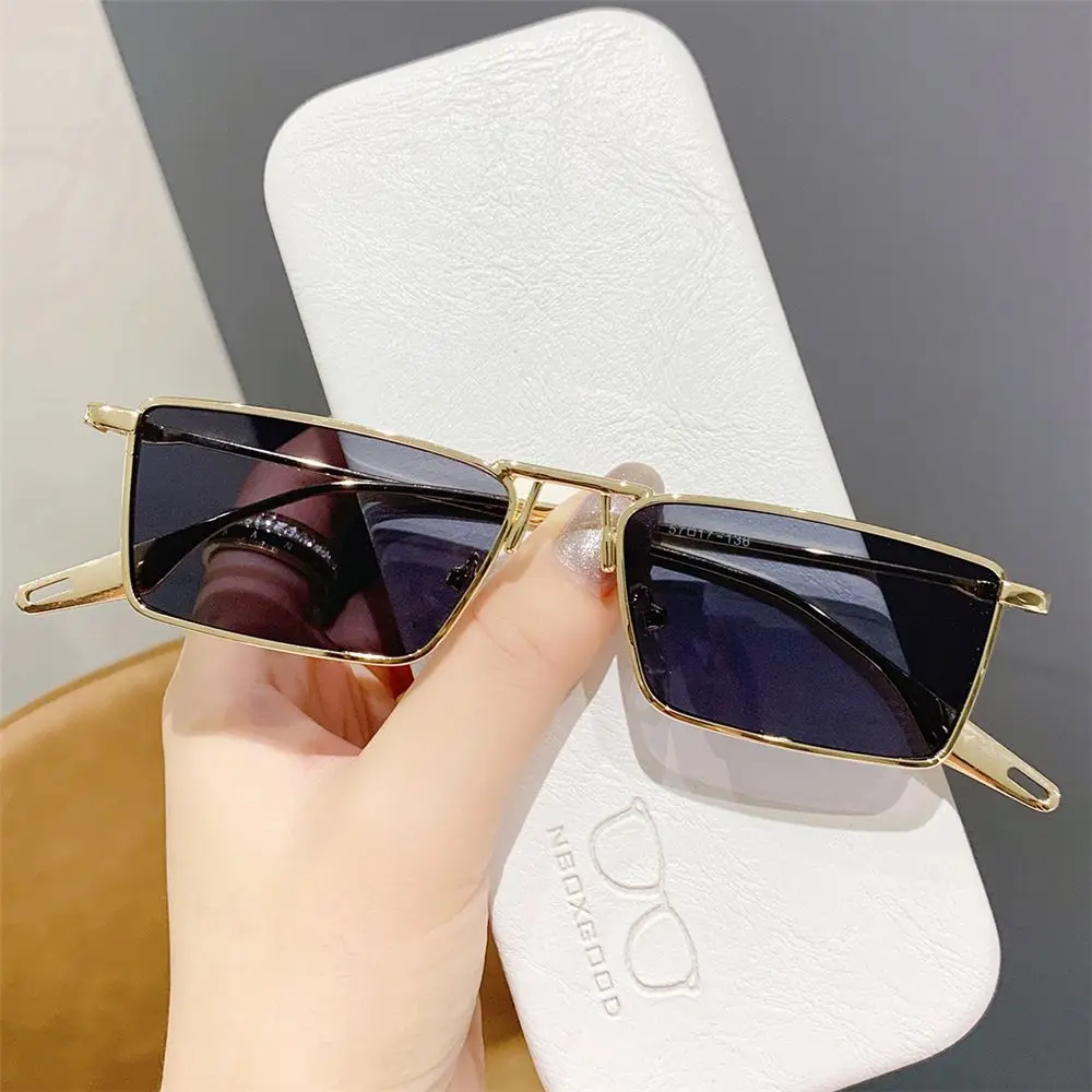 Women&Men Rectangular UV Protection Eyewear Metal Sunglasses Hip-hop Sunglasses Shades