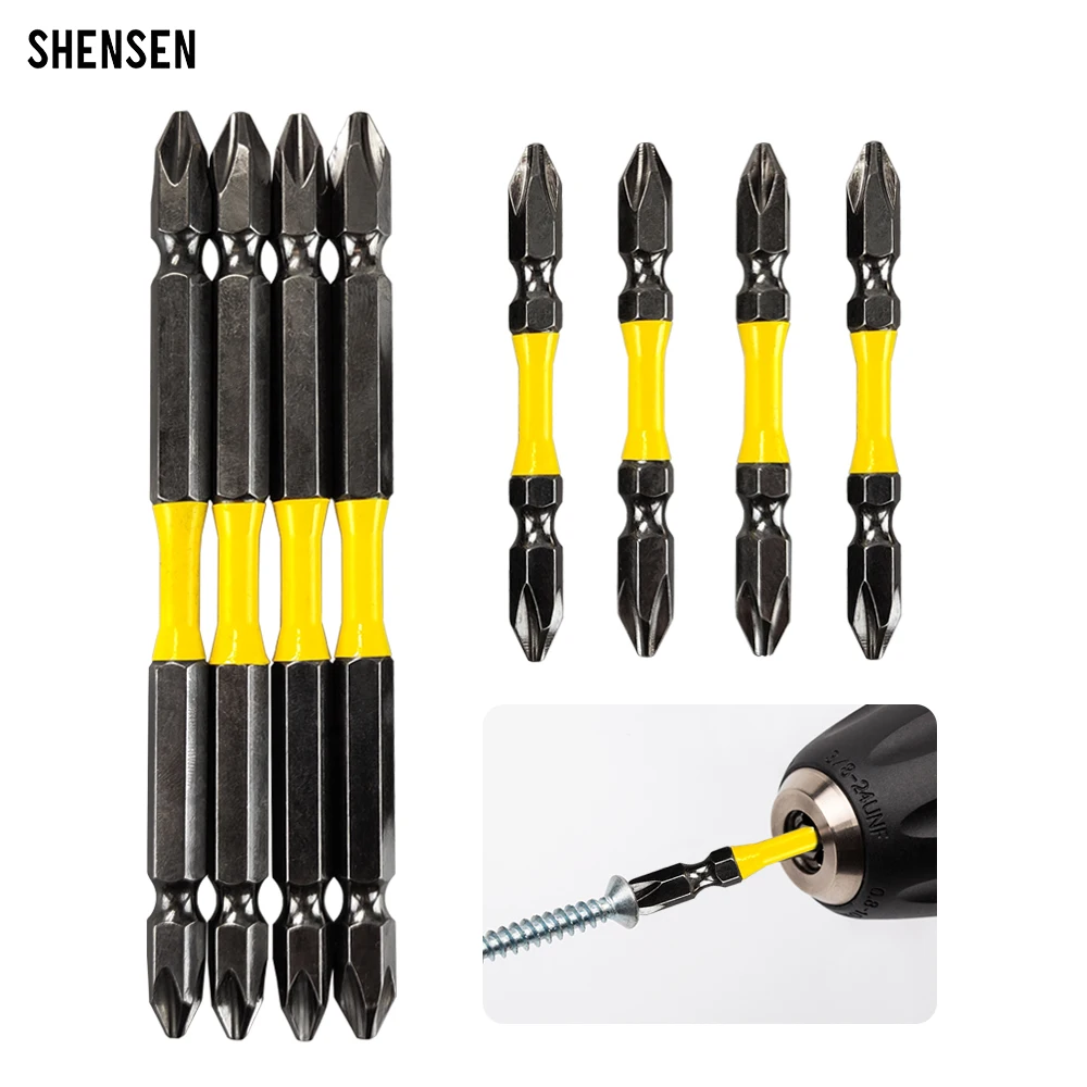 10Pcs Double End Screwdriver Bits Cross Head Drill Bit S2 High Alloy Steel High Magnetic High Torque Suitable For Electric Tools