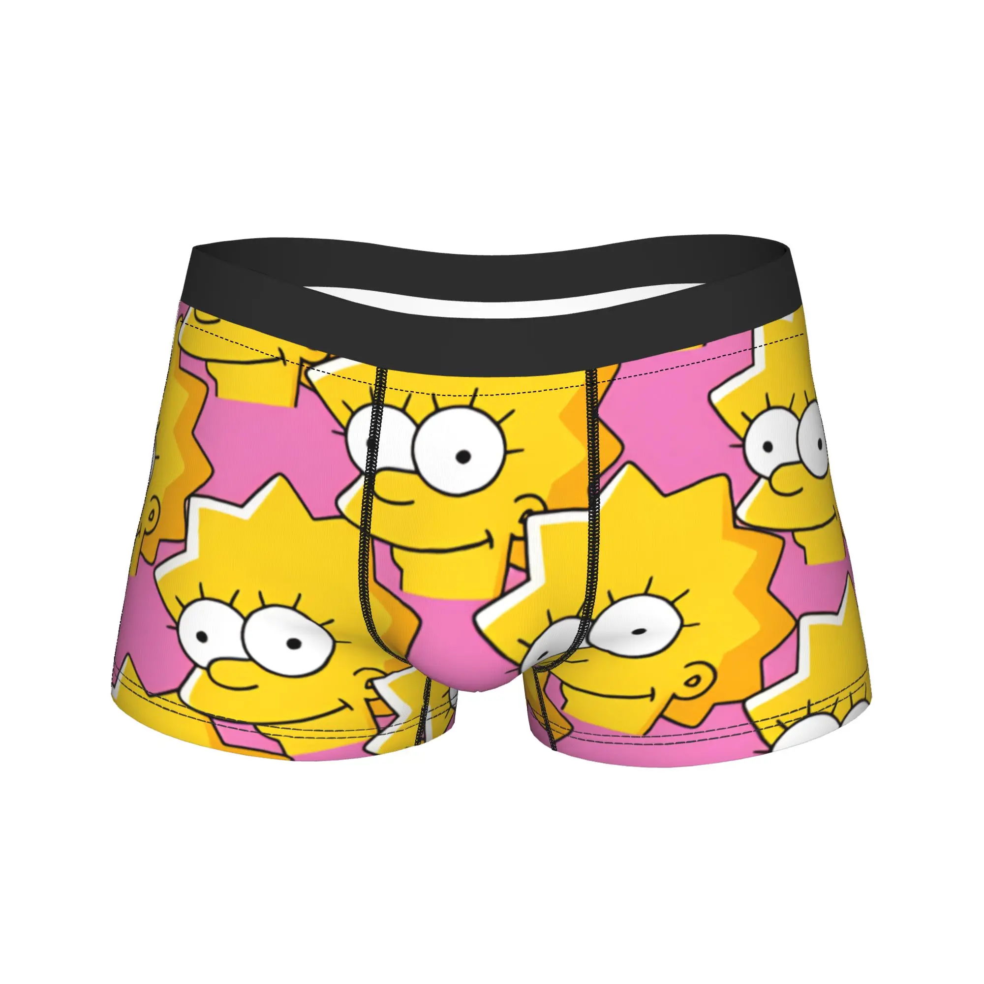 S-Simpsons Lisa Yellow Star Pattern Underwear Printing Trunk Quality Man Underpants Comfortable Shorts Briefs Birthday Present