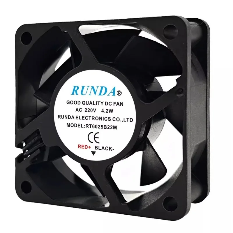 New Fan for RUNDA RT6025B22M AC220V 4.2W 6025 Frequency Converter Dedicated Cooling Fan