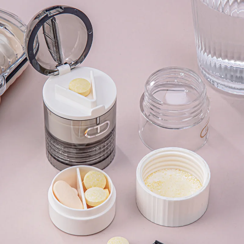 Medicine Cutter, Portable Pill Grinder, Portable Pill Box, Transparent Blade, Pill Cutter, Pill Storage Box