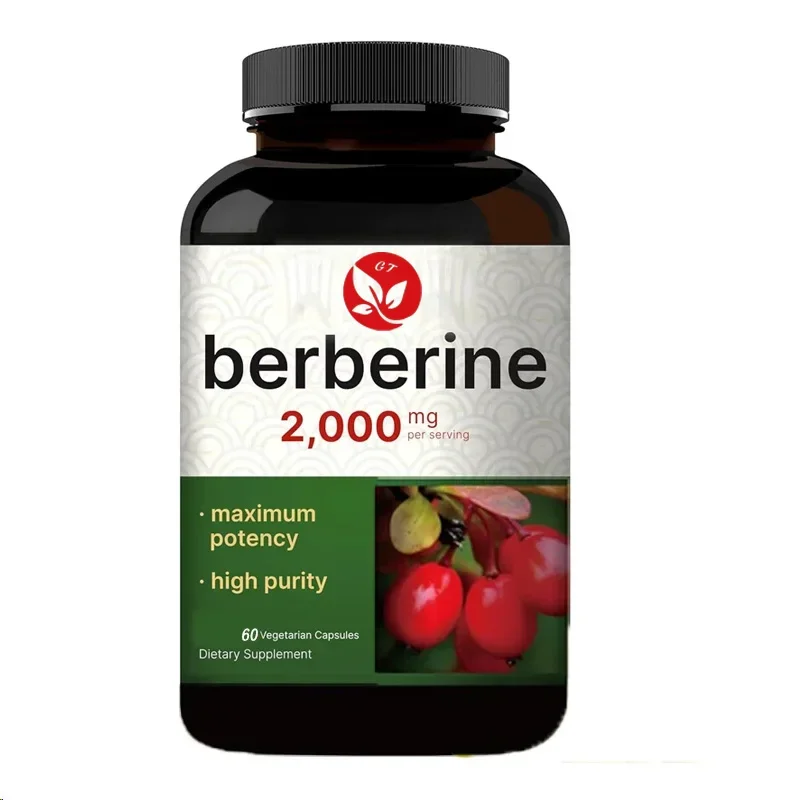Berberine Supplement  60 Vegetarian Capsules, 97% Pure Aspartate Hcl - Plant Based, Vegetarian, Non Gmo