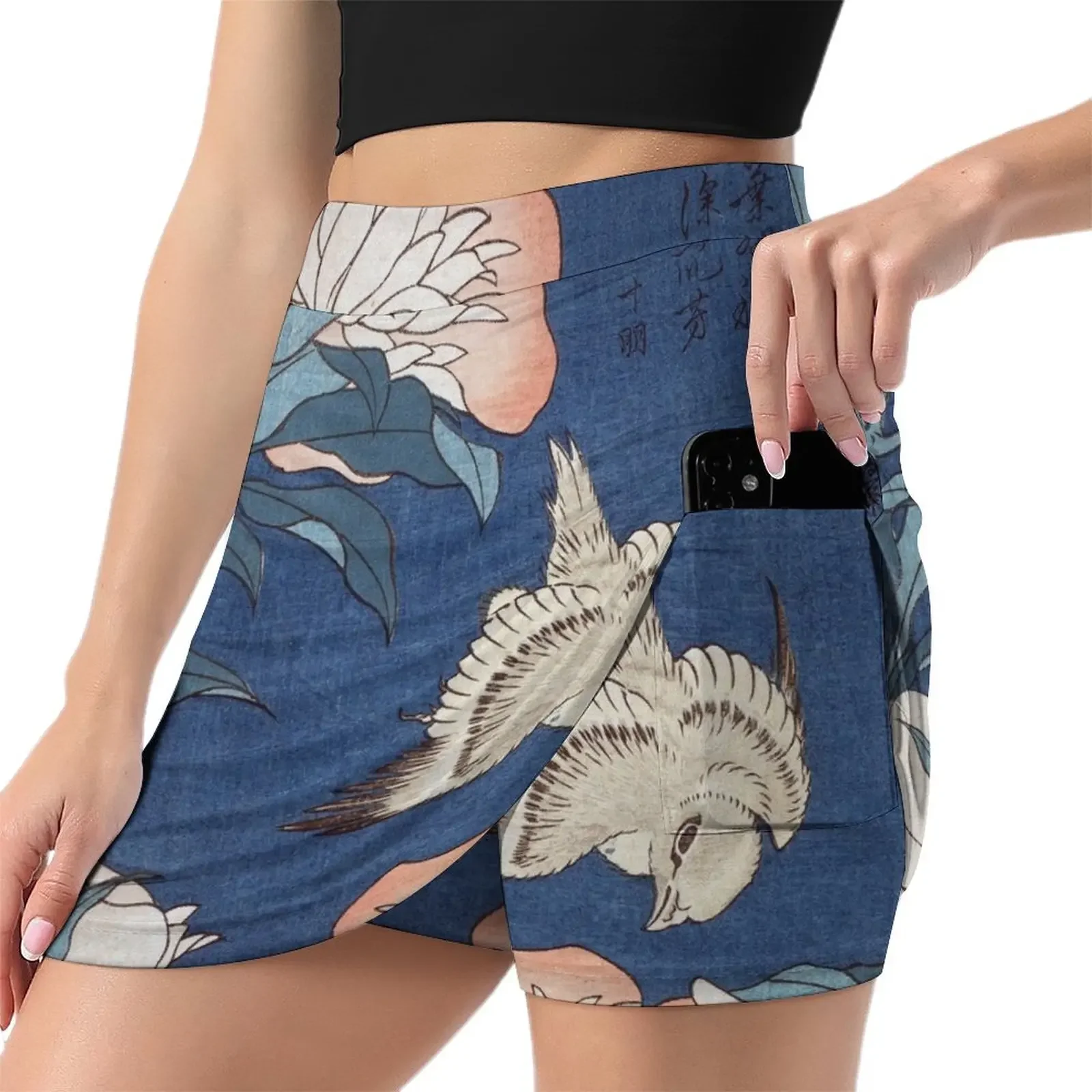 Katsushika Hokusai Peonies and Canary Mini Skirt skirts for women 2024 Female dress Skirt for girls fashion