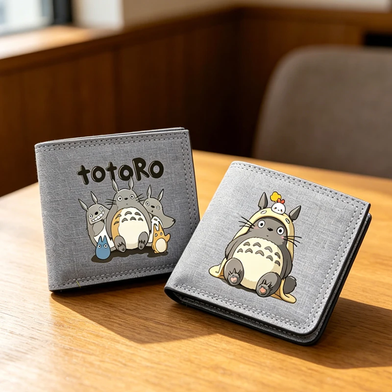 Portefeuille Homme Totoro, Imprimé Anime Dessin Animé, Portefeuilles Courts, Porte-Cartes Portable, Porte-Monnaie Tendance, Porte-Cartes Adulte, Sac à Monnaie pour Homme, Cadeau