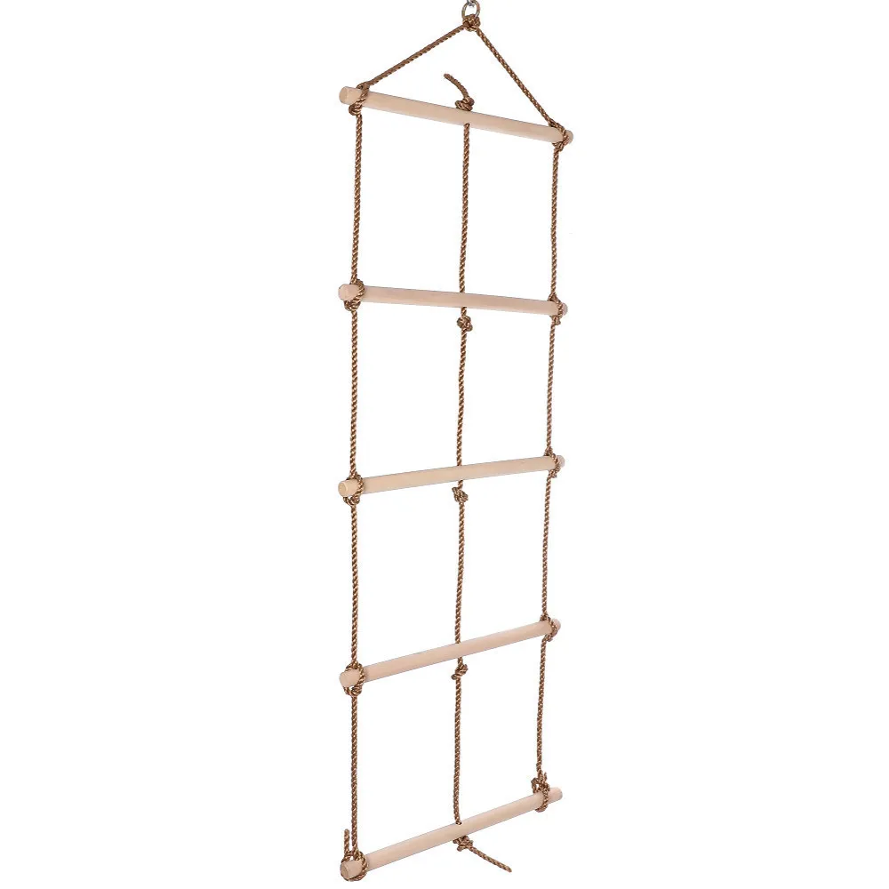 

Single head five-speed three-rope ladder swing wooden climbing ladder outdoor entertainment outdoor swing