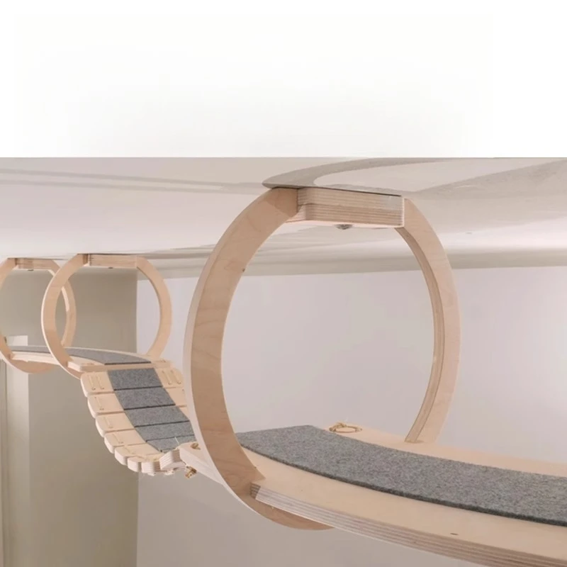 

Meow cat ceiling suspension bridge soft bridge climbing frame ceiling tunnel does