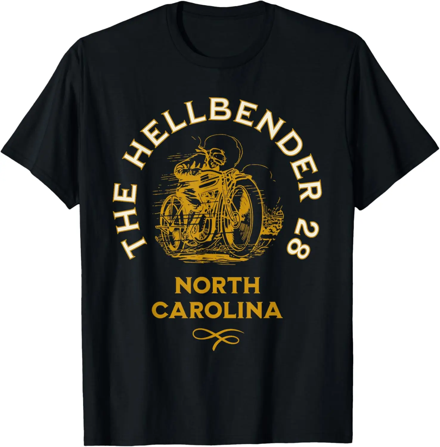 

The latest t-shirt - The Hellbender 28 North Carolina Route 28 NC Motorcycle Ride T-Shirt