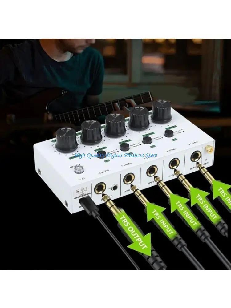 

U2JE 4 Channel Mixer Simultaneous Connection For Clear Sound Recording And Immersive Stereo Effects In Small Studios