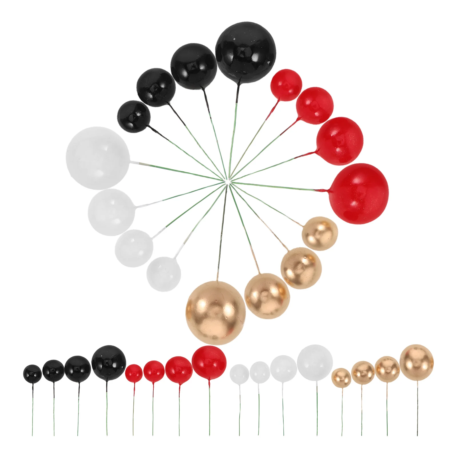 

32 Pcs Cake Decoration Colorful Ball Foam Toppers Birthday Party Supplies Princess Wedding Decorations Mini Hat Sticks