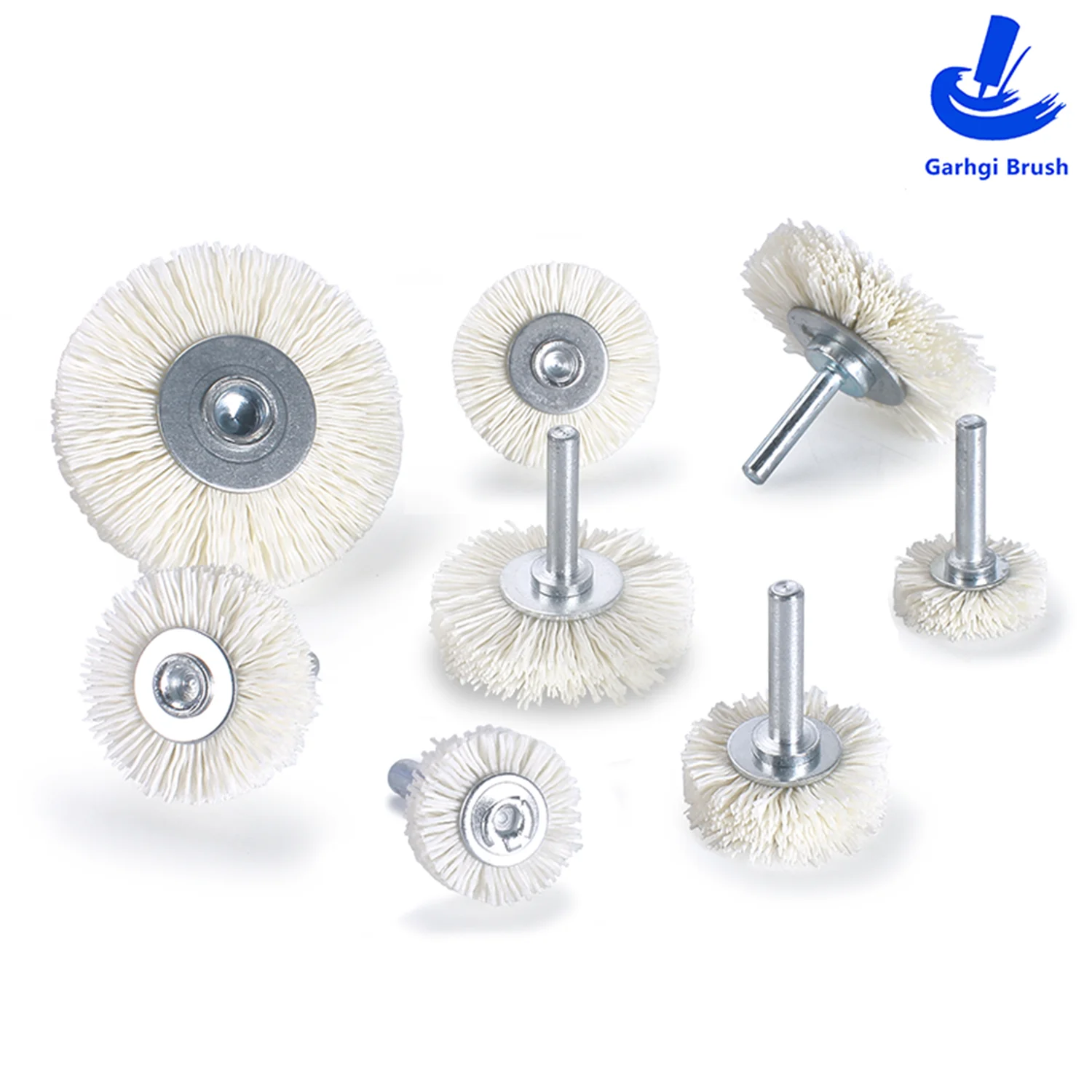 320グリットナイロンワイヤーホイールブラシ研磨ペイントストリップスケール錆クリーニングより柔らかい金属アルミニウムドリルCNC工作機械アクセサリー