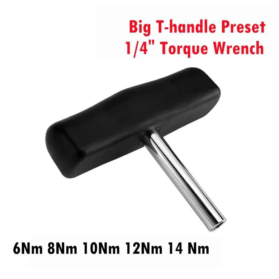 Big 6-14Nm T-Handle Preset Torque Wrench Screwdriver Tool Fit Standard 1/4