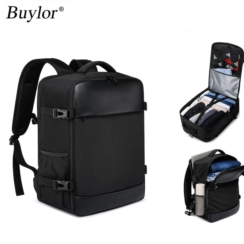 Buylor Bolsa de cabina 40 × 20 × 25 Mochila pequeña de viaje para equipaje de mano Bolsa de viaje de negocios multifuncional Bolsa de vuelo de tamaño de cabina