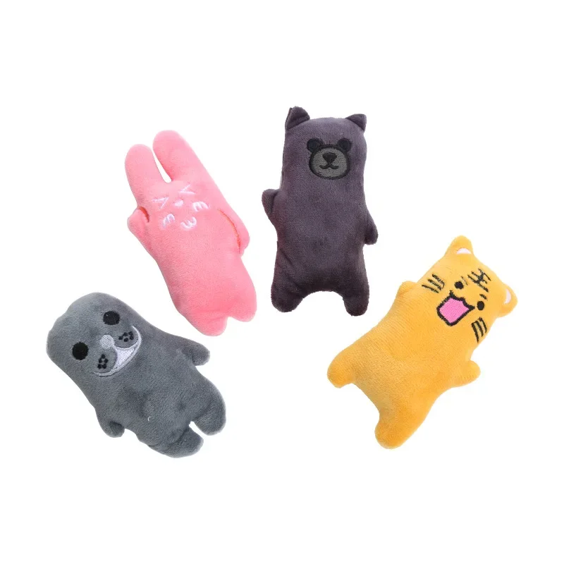 

Pet Cute Animal Shaped Catnip Plush Toy Resistant To Chewing Grinding Teeth Interactive Play Cat Toy