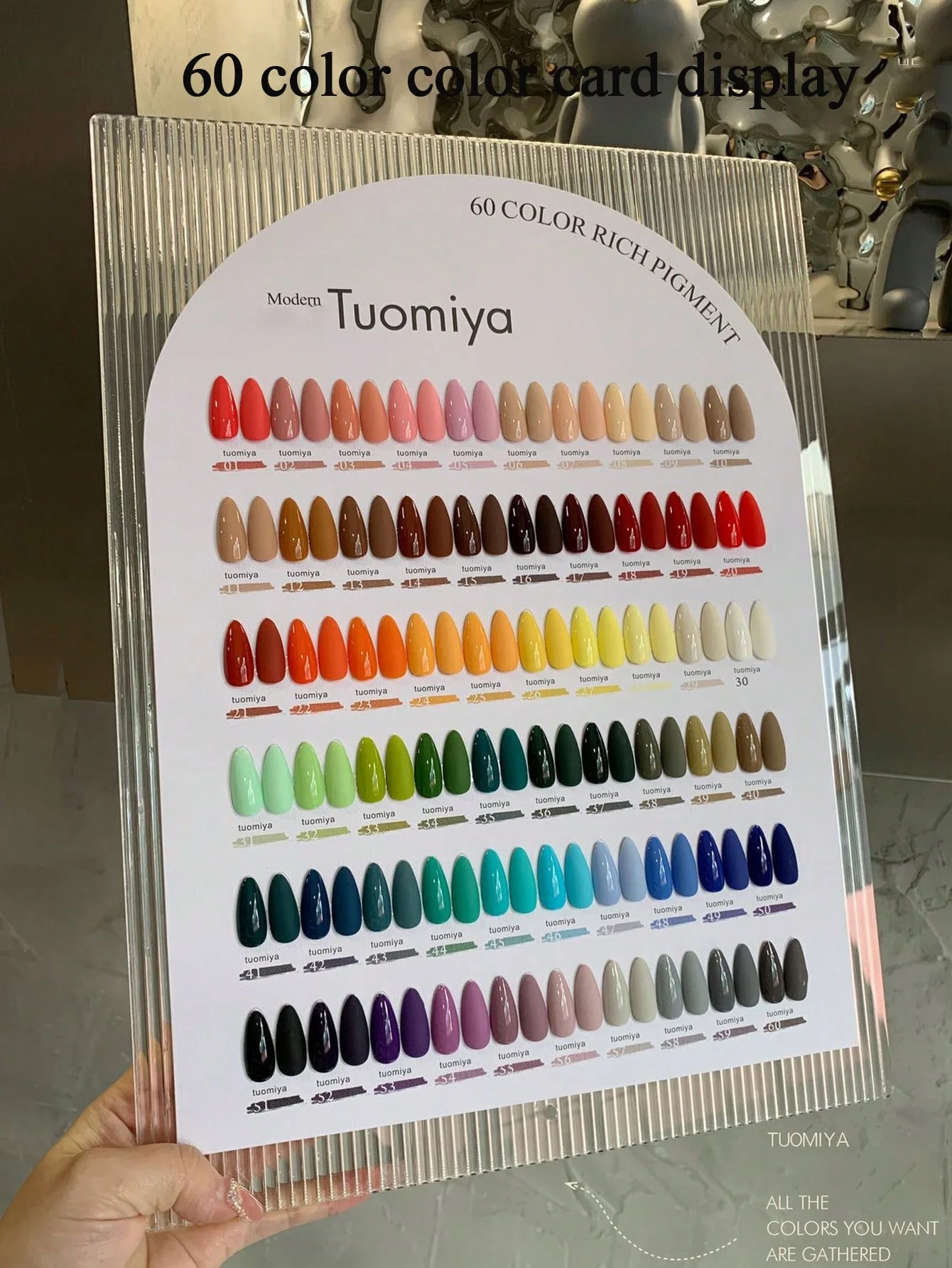 Set di smalti per unghie da 60 colori da 15 ml, smalto gel UV LED Soak Off con carta colorata, nail art per l'estate blu viola arancione verde Gl
