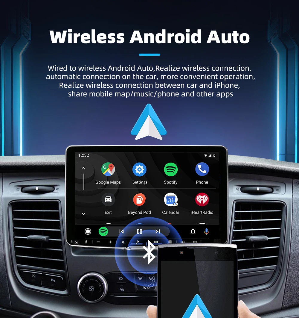 CarAIBOX 2in1 Wireless CarPlay Dongle Wireless Android Auto Box für Autoradio mit kabelgebundenem CarPlay