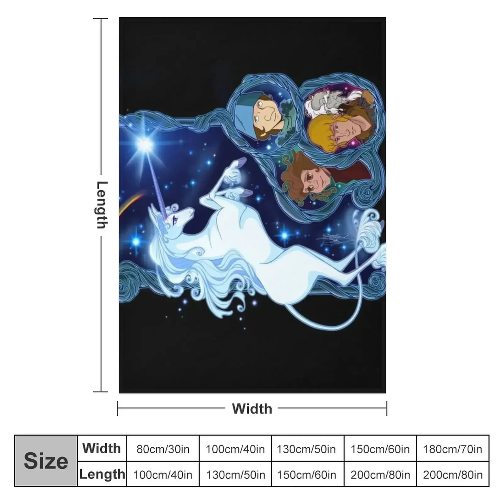 The last Unicorn Throw Blanket couch cozy soft plush fuzzy picnic outdoor blanket