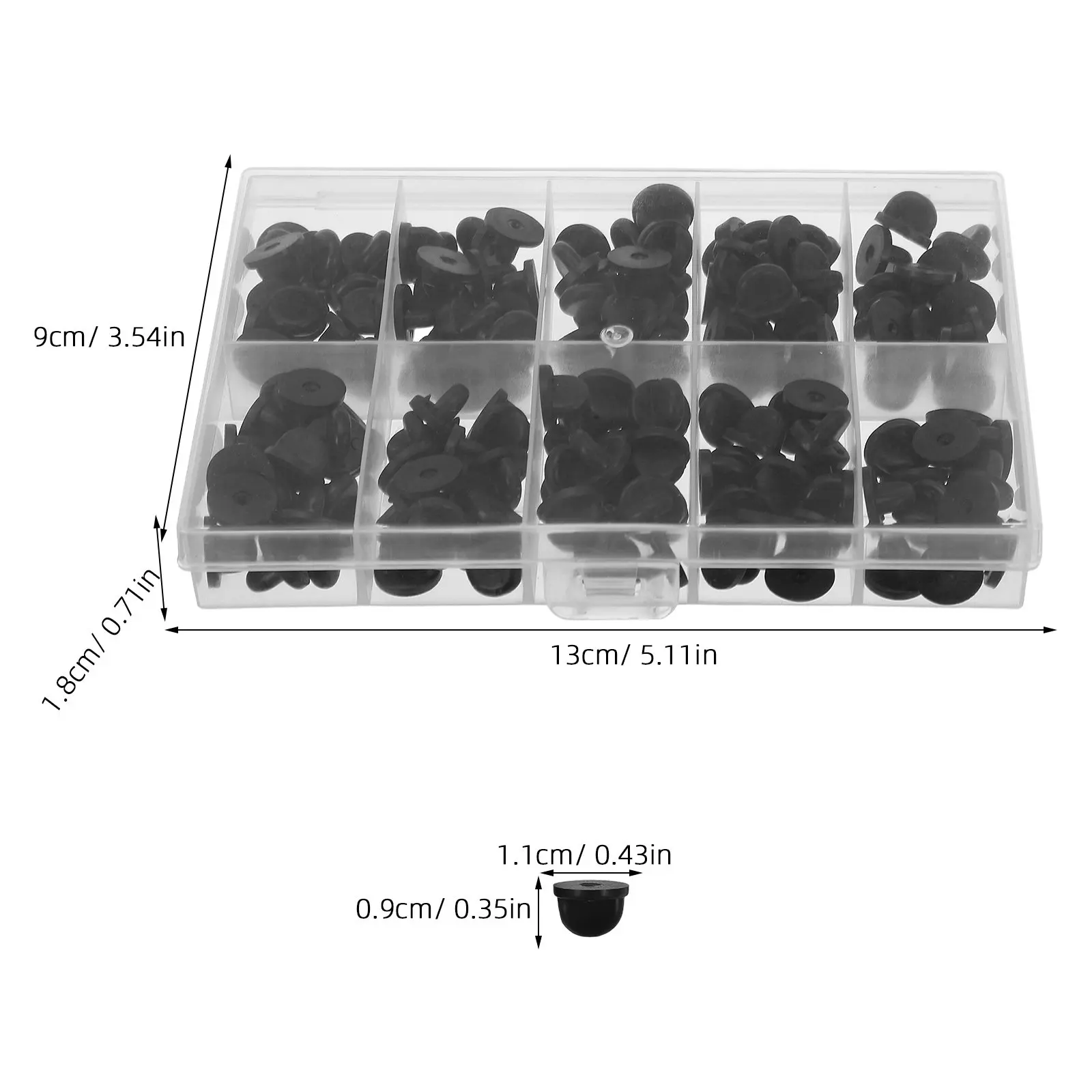 150Pcs Rubber Pin Backs Locking Clasp for Lapel Pins Badges Brooches Secure Non-Slip Flexible Silicone Backings with Clear