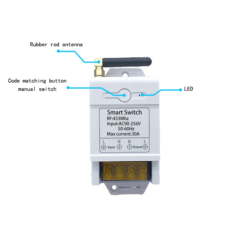 433 MHz draadloze afstandsbediening AC220V 1CH relaisontvanger afstandsbediening universele afstandsbediening voor garagedeur en poortbediening