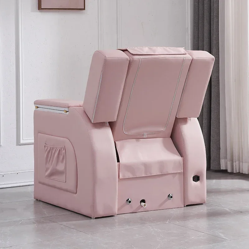 Light Emitting Diode Light Pink Salon Reclining Manicure Chair Luxury Foot Pedicure Spa Chair with Massage