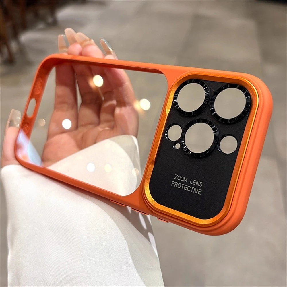 Étui de luxe magnétique en métal et TPU pour iPhone 17 16 15 14 Pro Max Plus, coque transparente en acrylique rigide antichoc