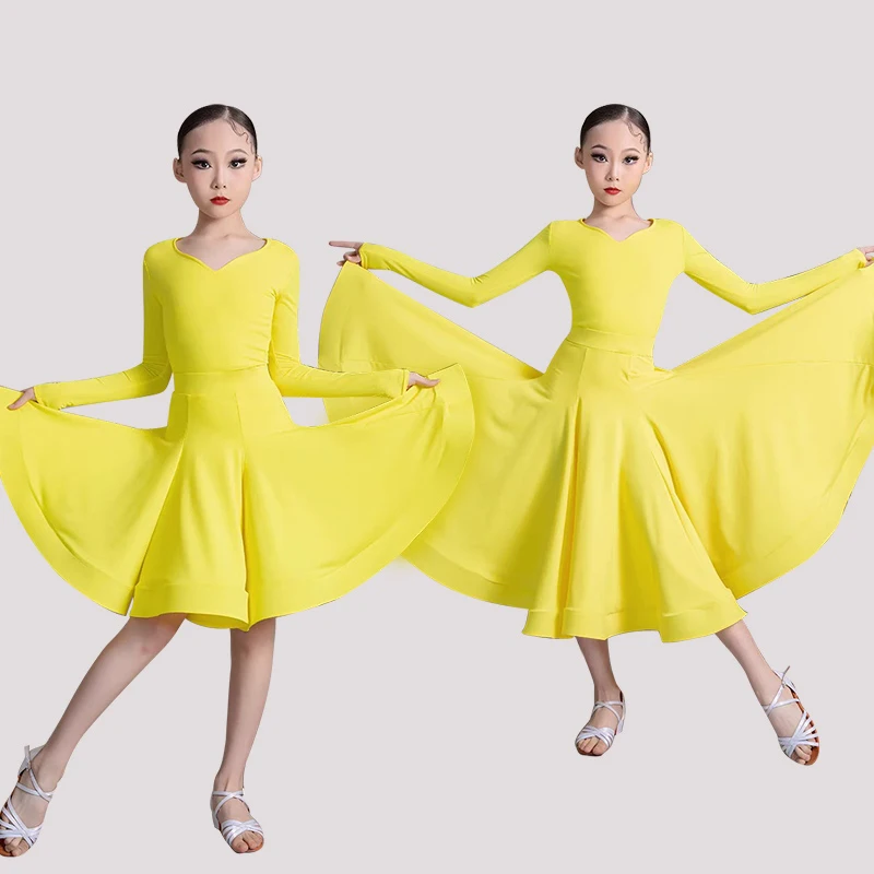 Children'S National Standard Ballroom Dance Dresses Girls Latin Dance Competition Clothes Kids Performance Costume SL12461