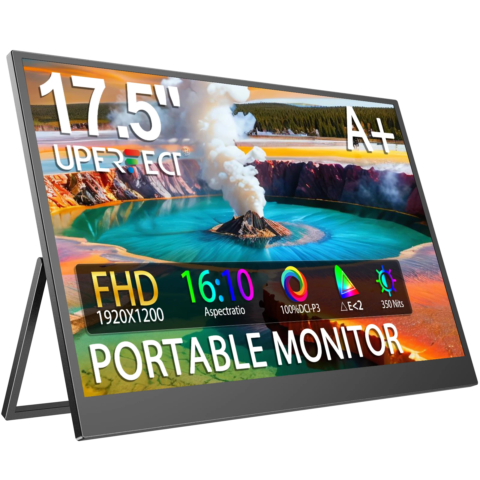 

UPERFECT 17.5'' Portable Monitor 350Nits 1080P USB-C HDMI Ultra-Slim Gaming Display HDR For Laptop Mac Phone PS4/5 Travel Screen