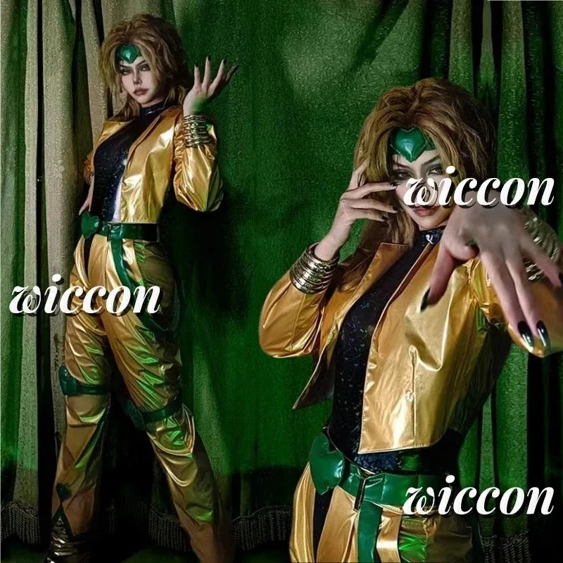 2025 22 Anime Adventure Movie Bizarre Dio Brando Cosplay Yellow Full Set Halloween Christmas Carnaval Costume