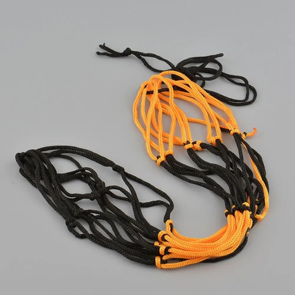 Schwarz-orangefarbene Nylontasche, Basketball-Netztasche, Fußball-Netztasche