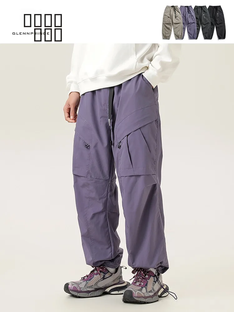 

Мужские зимние повседневные брюки GPstudio в японском стиле, утепленные флисом, с множеством карманов, свободного кроя, молодежные