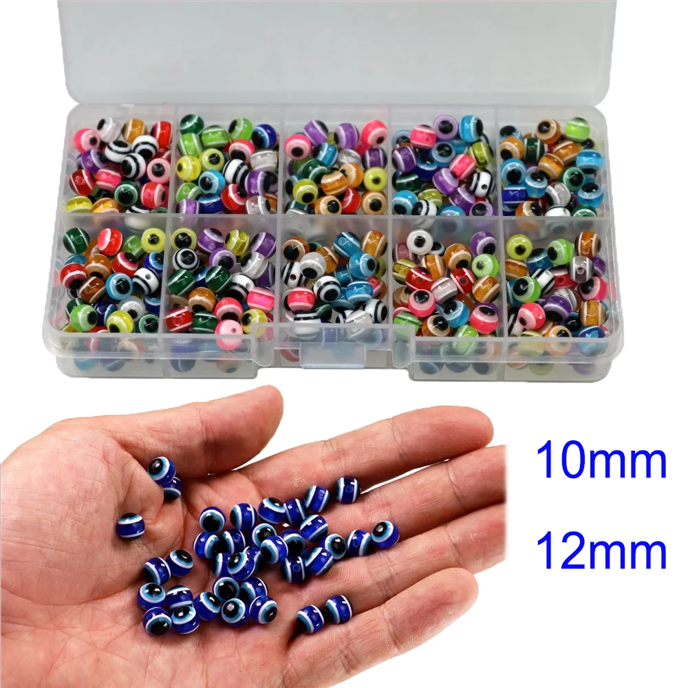 

100pcs/130pcs Fish Eye Fishing Beads 10mm 12mm Mix Colors Plastic Bead For Texas Rig Carolina Rigs Fishing Beads DIY Kit