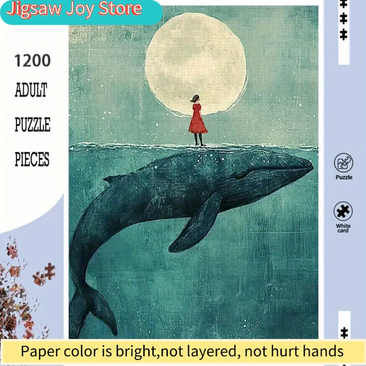 

High quality jigsaw puzzle60cm31.5inch 1200pcs Puzzle for Living Room Decor, Durable Cardboard with Blue Ocean Theme, Ideal fo