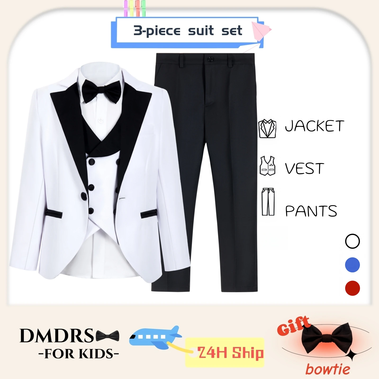 

Винтажный деловой костюм для мальчиков от малышей до подростков - свадебные костюмы с зубчатыми лацканами, детский костюм с кольцами - Брюки для причастия