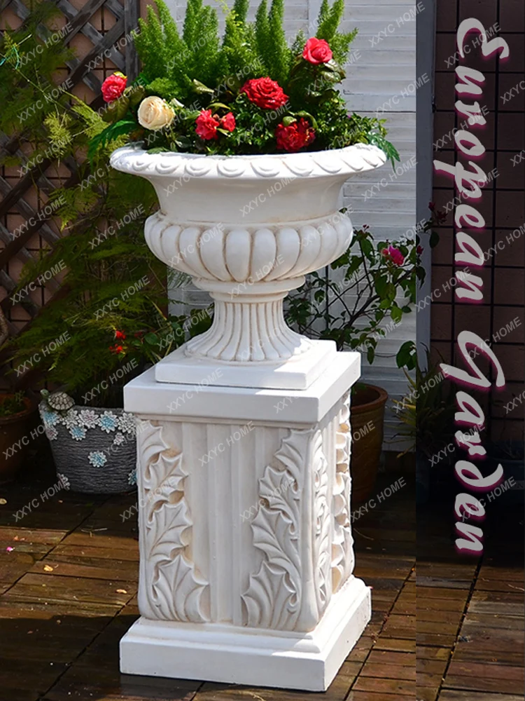 Roman Column Flower Pot Garden Villa Door Courtyard Home Living Room Entrance Decoration