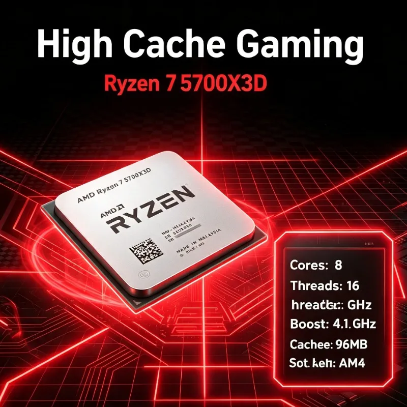 R7 5700X3D AMD Ryzen 5000 Series Bulk AM4 CPU 8 Core 16 Thread 105W Support DDR4 Max Boost 4.1GHz Fit X570 B550