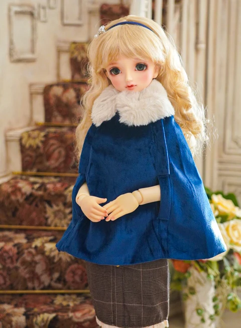 

[wamami] Blue/White Coat Cloak For 1/4 MSD 1/3 SD DDM DDL AOD Doll Dollfie Outfits