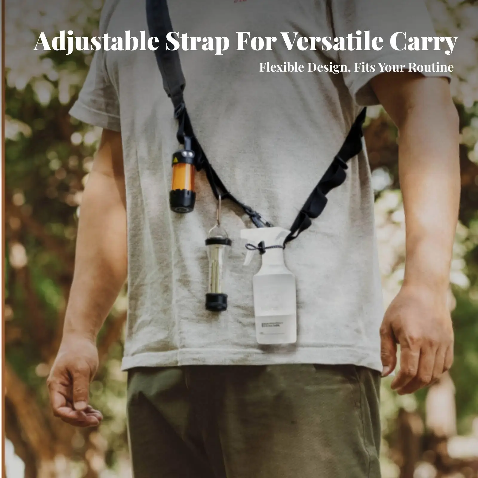 MOLLE Shoulder Strap Shoulder Strap with Clips Strap Accessory Handsunburdened Lightweight for Hikers, Hiking, Camping