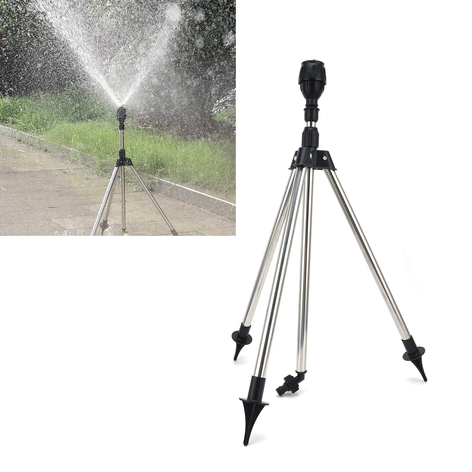 

Automatic Rotating Sprinkler With Tripod 360-Degree Watering Nozzle For Garden Agricultural Irrigation