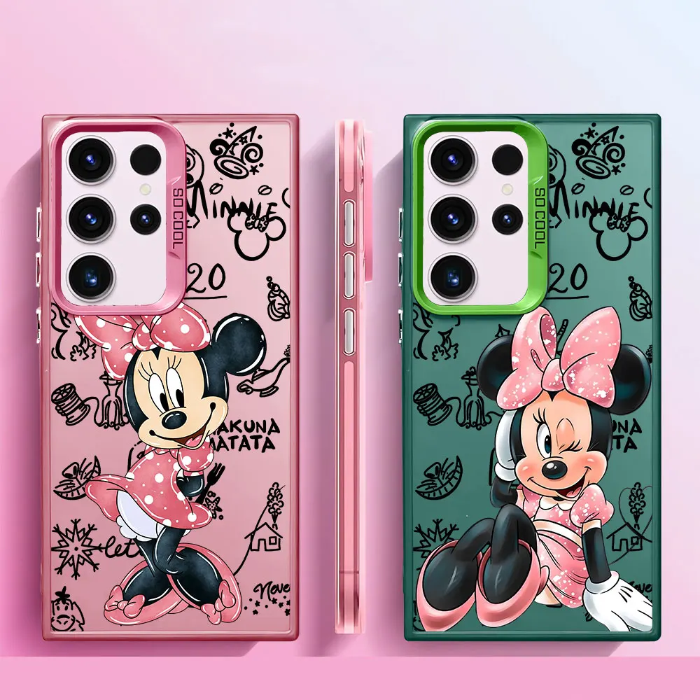 Disney Minnie Phone Case for Samsung Galaxy S24 Ultra S21 FE S23 Ultra S20 S20 FE Note 20 S22 Plus Soft Luxury Cover