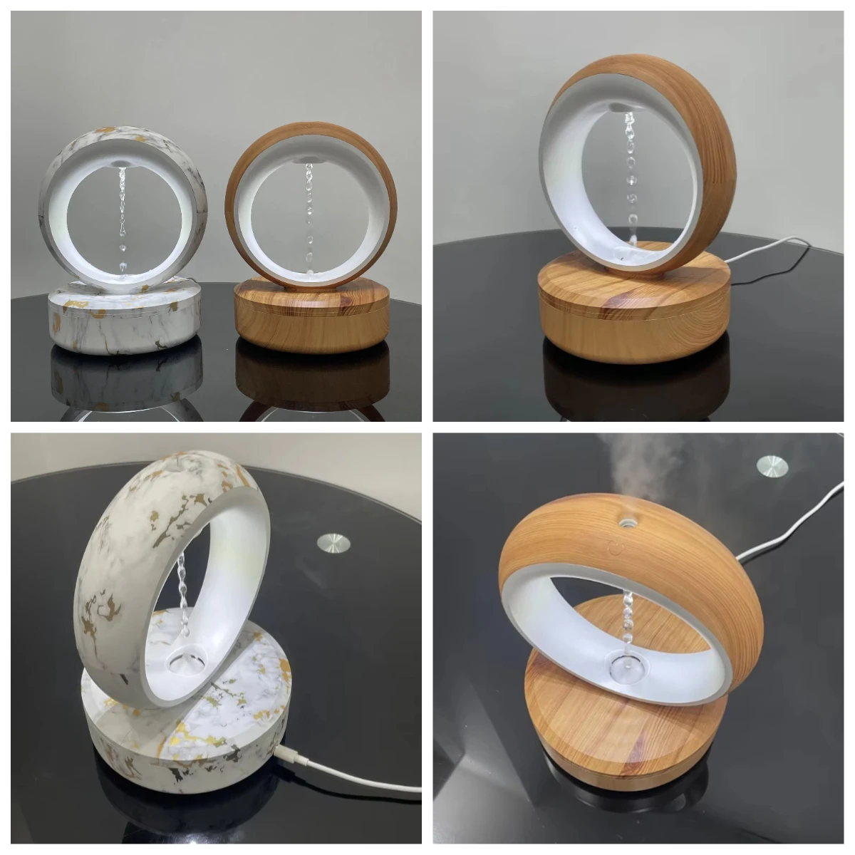

Custom Logo Levitating Water Drop Humidifier, Cool Mist Ambient Light Air Humidifier for Home Office
