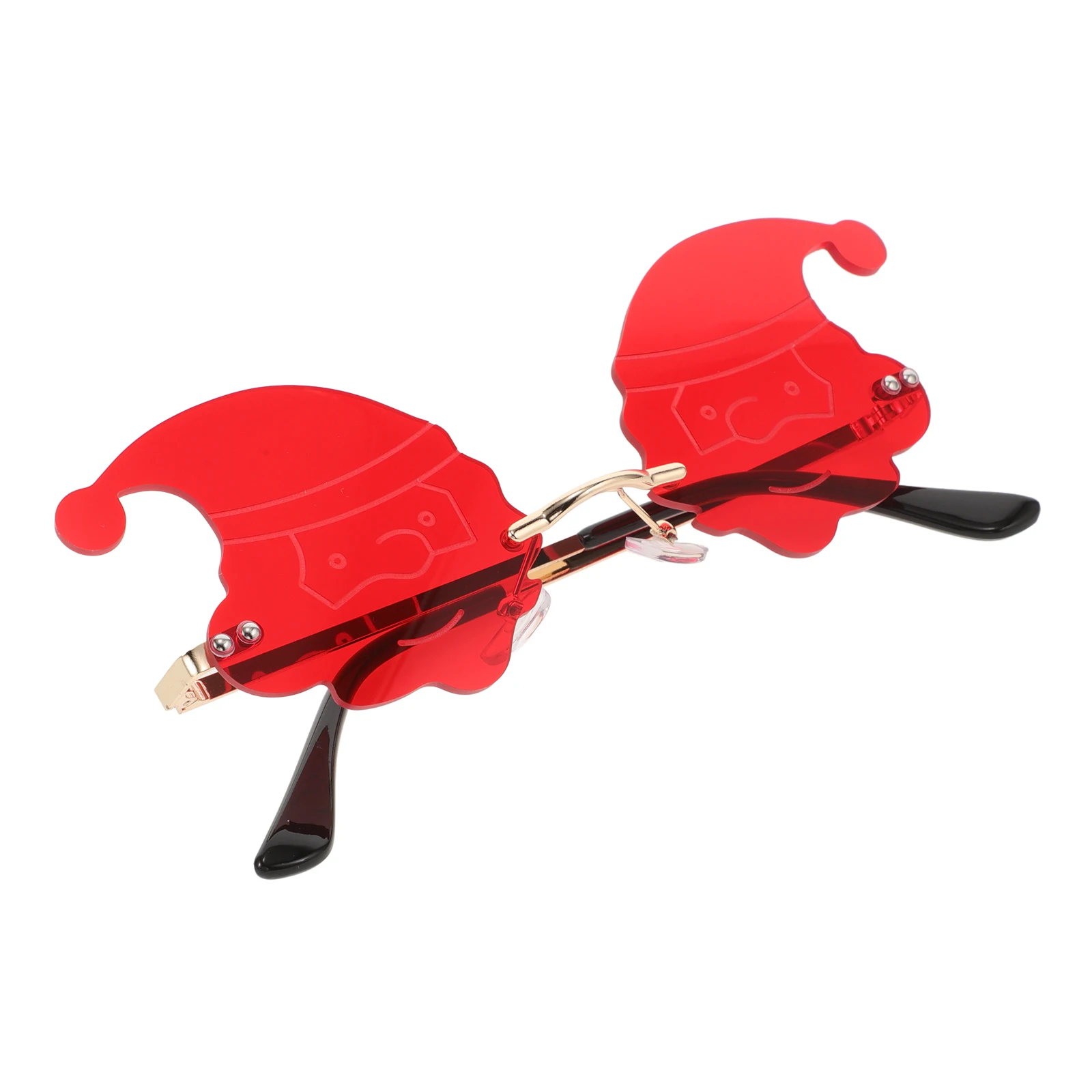 

Rimless Santa Claus Sunglasses Lightweight Creative Xmas Party Favor Holiday Photo Prop Decorative Glasses Fun Sunglasses Decor