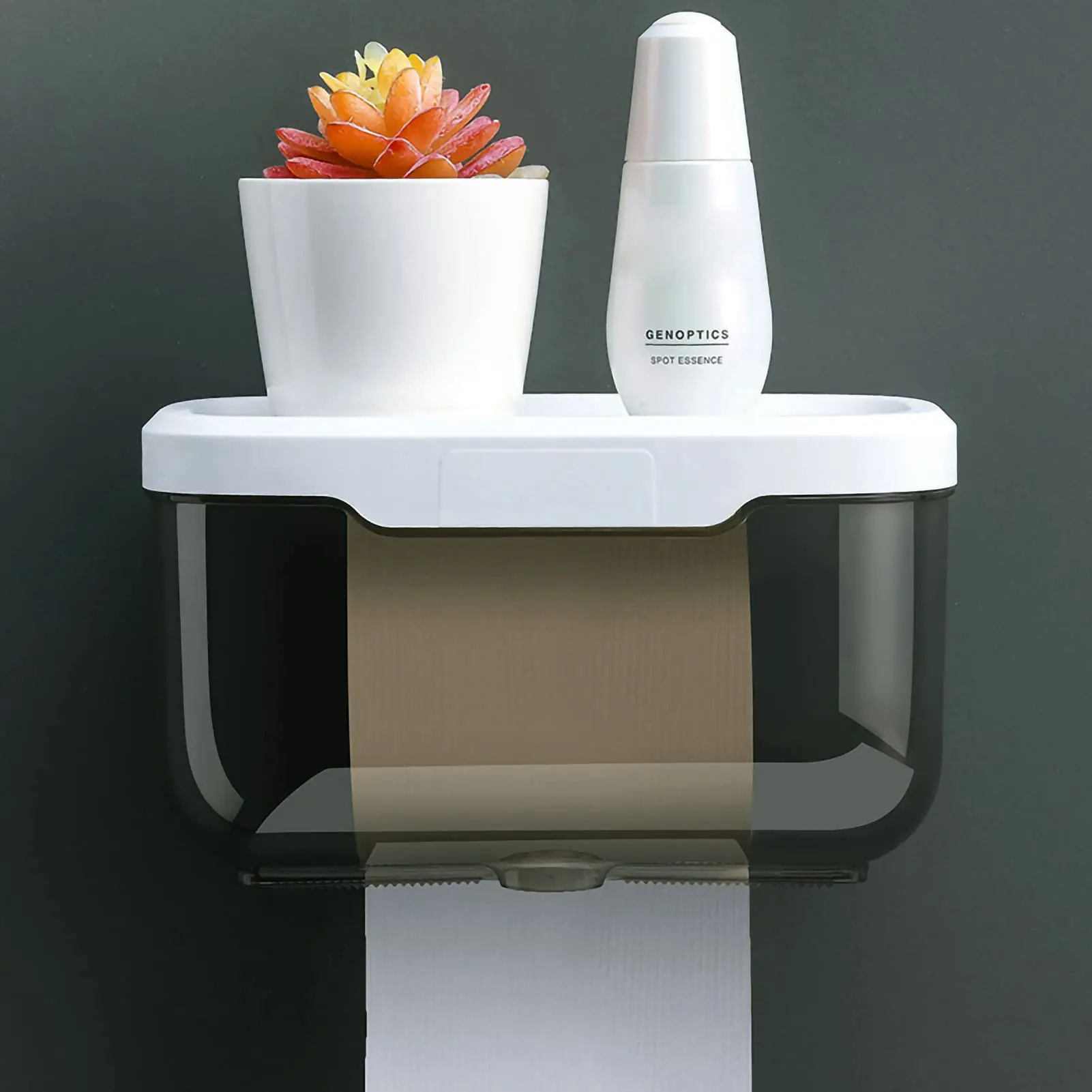 Tissue Storage for Bathroom Bedroom Office Desk or Wall Mounted Durable Waterproof Wall Mounted Tissue Box for Bathroom