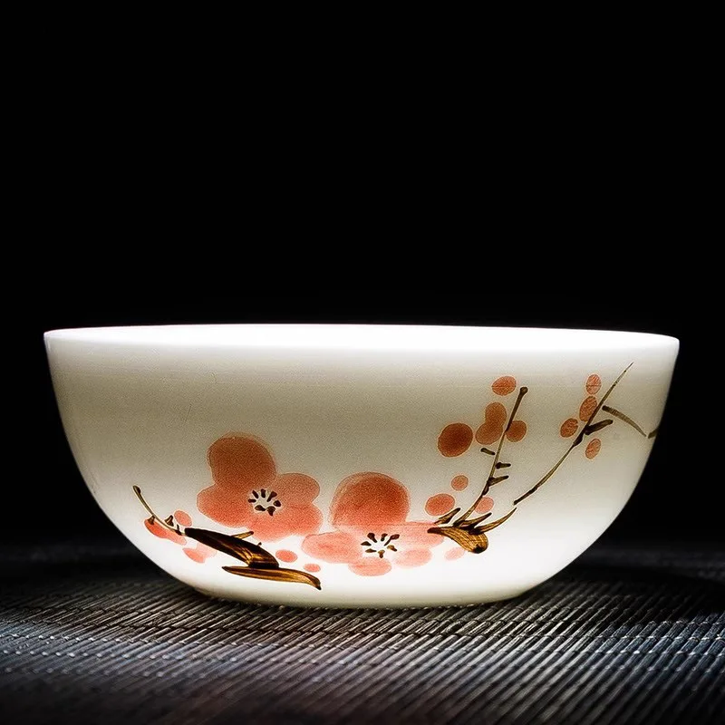 LMM hand-painted blue and white porcelain Pu'er cup ceramic pastel kung fu teacup